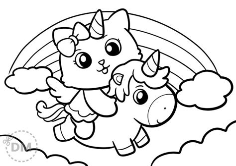 rainbow butterfly unicorn kitty coloring pages kitty coloring
