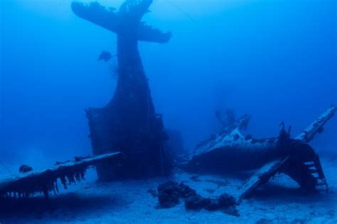 incredible images show underwater graveyard of world war two planes at