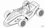 Kart Go Coloring Car Pages Cars Race Printable Drawing sketch template