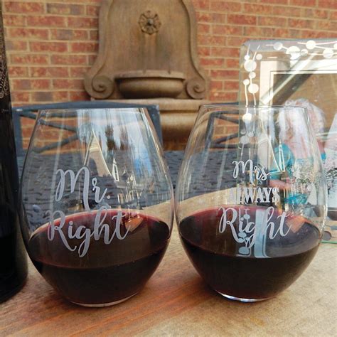 riedel mr and mrs stemless wine glasses set of 2 wine glasses red