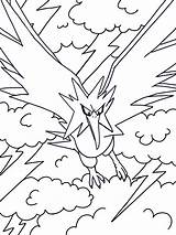 Coloring Zapdos Pokemon Pages Getcolorings Legendary sketch template