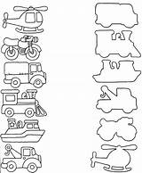 Ejercicios Preescolar Transportation Transportes sketch template