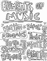 Coloring Music Pages Musical Elements Worksheet Printable Instrument Themed Instruments Kindergarten School High Students Worksheets Mandala Staff Print Sheets Getcolorings sketch template
