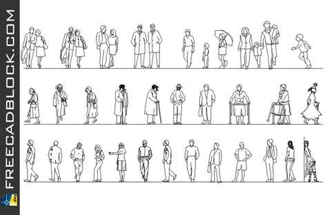 People Of Different Ages Dwg Drawing Free Download In Autocad 2007