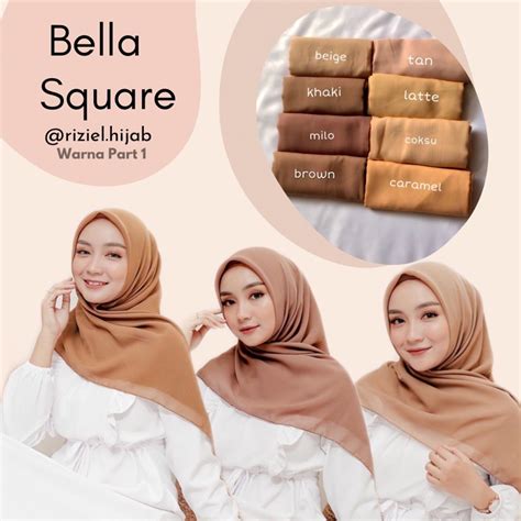 jual bella square hijab segi empat warna part  indonesiashopee indonesia