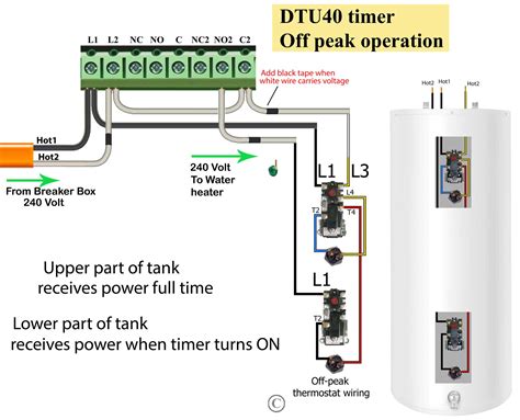 hot water heater thermostat wiring diagram