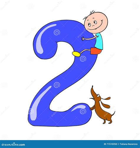 funny numbers  cartoon characters children  stock illustration