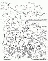 Creation Coloring Pages Bible Story God Children Kids Sheets Sheet Created Printable Crafts School Sunday Garden Eden Adam Clipart Days sketch template
