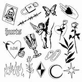 Flash Tattoos Tattoo Grunge Designs Doodle Sheet Sad Sketches Vintage Drawings Mini Choose Board Marc sketch template