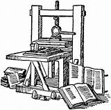 Press Printing Gutenberg Clipart Johannes Etc History Large Print Guten Bible Machine sketch template