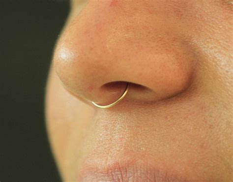 Thin Septum Ring 24 Gauge Septum Jewelry 14k Gold Filled Tiny