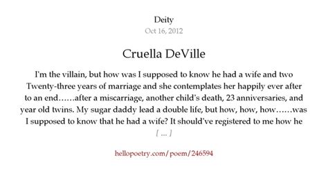 Cruella Deville By Deity Hello Poetry