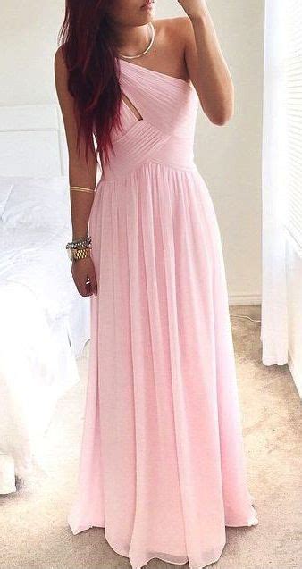 Pretty Light Pink Simple Prom Dress One Shoulder Party
