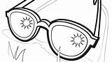 Sunglasses Glasses Coloring Pages Summer Goggles Template Printable Sun Drawing Color Sheet Series Beach Sungla Print sketch template