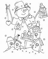 Snowman Dearie Stamps Coloring Pages Digi Dolls Christmas Digital Embroidery Drawings Doodles Redwork Snowmen Welcome Birdies Poetry Read Little Downloads sketch template