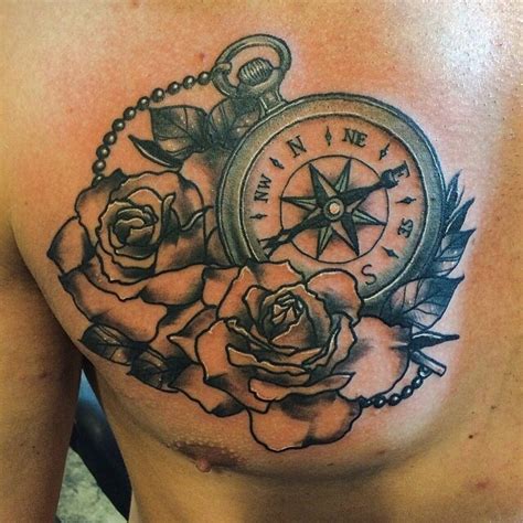 75 Rose And Compass Tattoo Designs And Meanings Choose Yours 2018