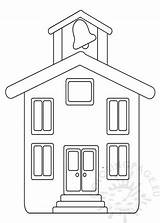 House Template School Printable Coloring sketch template