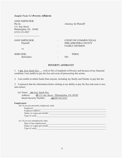 affidavit template  resume templates
