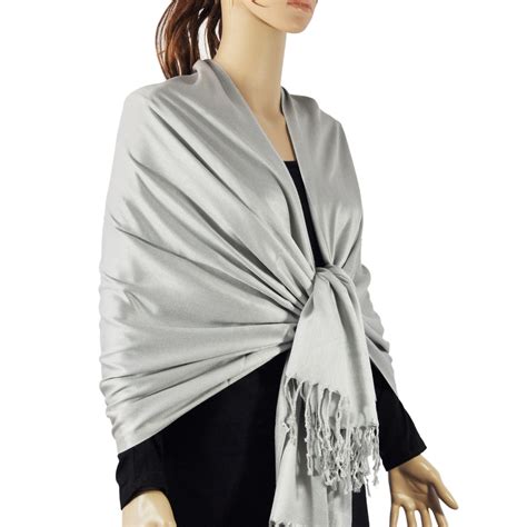 satin solid pashmina light grey wholesale scarves city