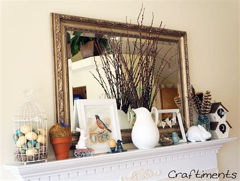 craftiments birds and bunnies spring mantel