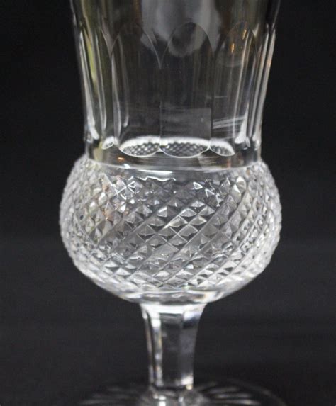 set of 6 fine vintage edinburgh crystal thistle pattern champagne