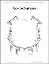 Arms Coat Printable Template Coats Templates Crest Medieval Family Middle Studenthandouts Ages Sheets Times Shield Google European Assortment Students Customize sketch template