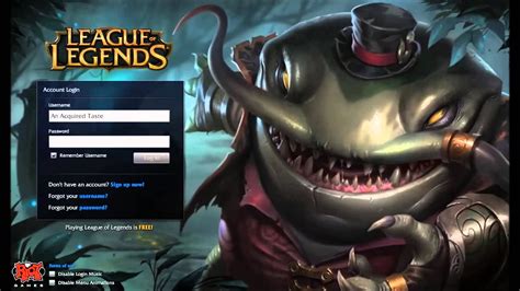 League Of Legends Tahm Kench Login Screen Music Youtube