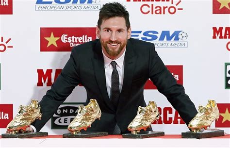 Barcelona Star Messi Awarded 4th Golden Shoe As Europe S Top Scorer