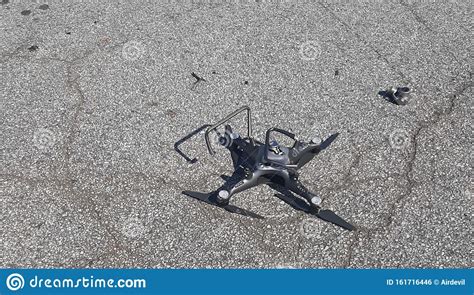 drone crash quadcopter wreckage stock photo image  quadcopter wreckage
