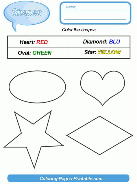 preschool coloring pages shapes  colors