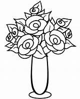 Coloring Roses Vase Flowers Pages Sheet Printable Topcoloringpages sketch template