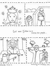 Esther Ester Storybook Bibbia Christianity Bambini Colorings Uteer sketch template