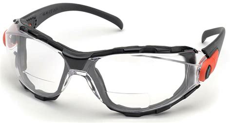elvex go specs bifocal safety glasses foam seal clear anti fog lens
