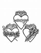 Coloring Hearts Mary Holy Family Heart Sacred Immaculate Joseph St Jesus Pages Pure Catholic Looktohimandberadiant Tattoo sketch template