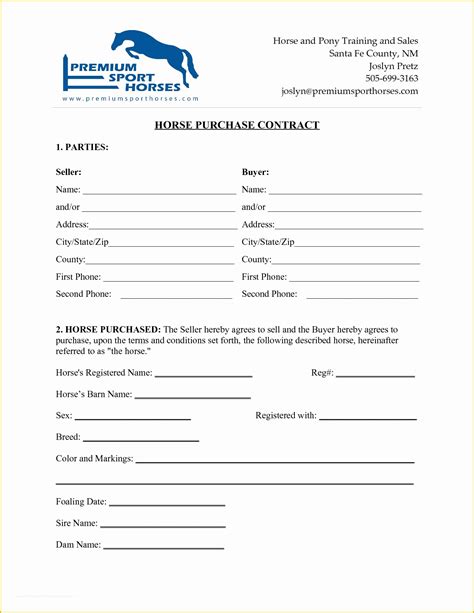 horse boarding contract template  heritagechristiancollege
