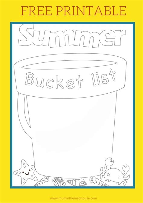 summer bucket list template mum   madhouse