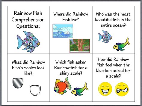 outrageous  rainbow fish worksheets nursery english