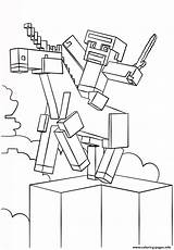 Minecraft Coloring Unicorn Pages Printable sketch template