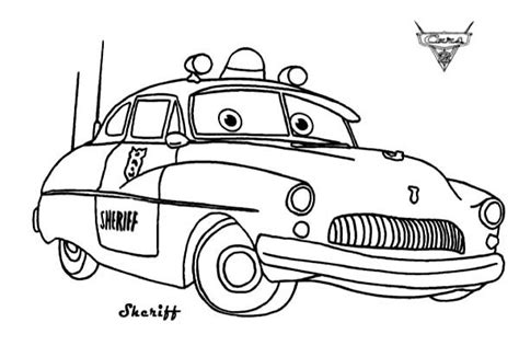 cars sheriff  disney cars coloring page  print