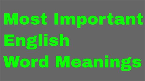 word meanings  english word meanings youtube