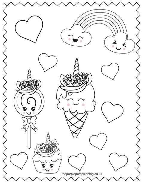 coloring pages unicorn ice cream