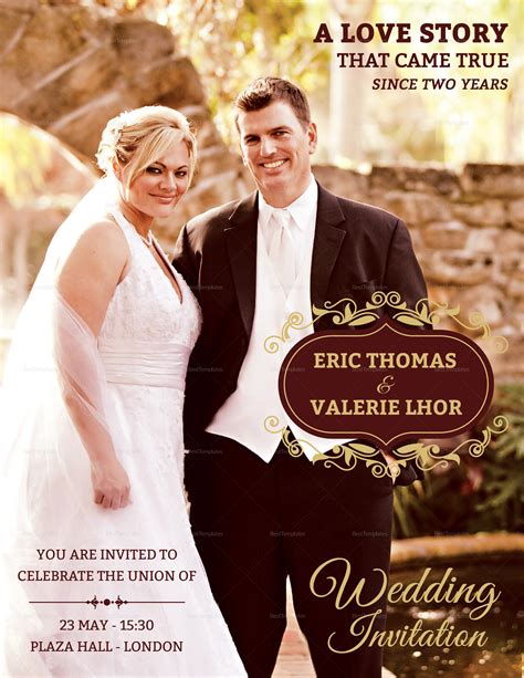 Wedding Invitation Flyer Design Template In Word Psd Publisher
