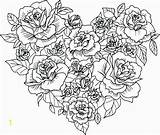 Coloring Pages Rose Bouquet Detailed Divyajanani sketch template