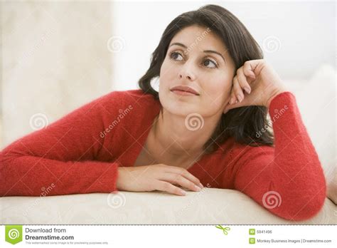 woman sitting in living room royalty free stock image image 5941496