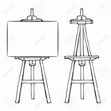 Easel Canvas Illustration Painting Wooden Cartoon Drawing Vector Sketch Blank Stock Drawn Hand Board Doodle Getdrawings Isolated Background Style Colourbox sketch template