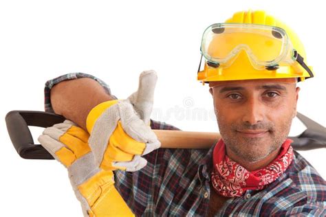 happy construction worker stock image image  construction
