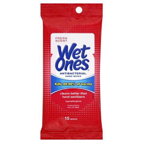 wet  wipes hands face antibacterial fresh scent travel pack  wipes