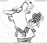 Flowers Holding Puckering Man Outline Royalty Illustration Cartoon Toonaday Quotes Rf Clip Regarding Clipart Quotesgram sketch template