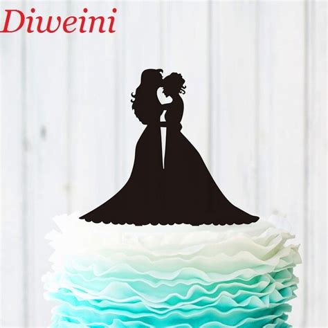 Lesbian Wedding Cake Topper Same Sex Cake Topper Black Acrylic