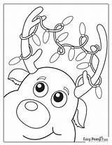 Reindeer Peasy Weihnachten Printables Easypeasyandfun Antlers Malvorlagen Basteln Elch sketch template
